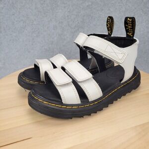 Dr Air Wair Doc Martens Leather Sandal Kids US 3 Klaire White J Bouncing Sole